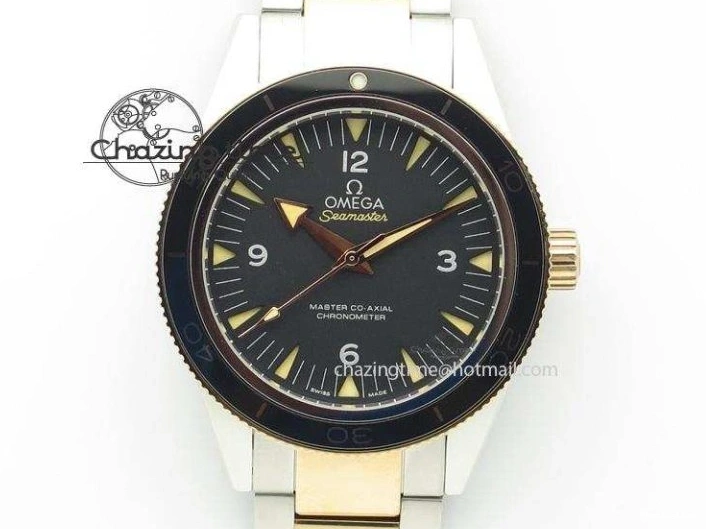 0408 Seamaster 300m Diver YG OMF 1:1 Best Edition Blue Orange Ceramic White Dial on Blue Nato Strap A Colorful 7704